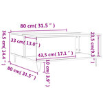 vidaXL Table basse noir 80x80x36 5 cm bois d'ingénierie