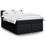 vidaXL Sommier à lattes de lit avec matelas Noir 160x200 cm Tissu