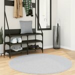vidaXL Tapis HUARTE à poils courts doux et lavable gris Ø 120 cm