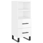 vidaXL Buffet haut Blanc brillant 34 5x34x180 cm Bois d'ingénierie