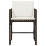 vidaXL Chaises de jardin avec coussins lot de 4 marron résine tressée