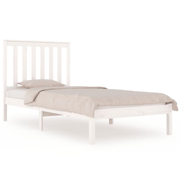 vidaXL Cadre de lit Blanc Bois de pin massif 100x200 cm