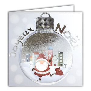 Carte Joyeux Noël avec Enveloppe Blanche 15x15cm