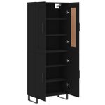 vidaXL Buffet haut Noir 69 5x34x180 cm Bois d'ingénierie