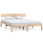 vidaXL Cadre de lit Bois de pin massif 140x190 cm