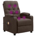 vidaXL Fauteuil électrique de massage Marron Tissu
