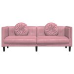vidaXL Canapé avec coussins 3 places rose velours