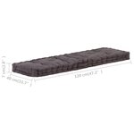 vidaXL Coussins de plancher de palette 2 Pièces Coton Anthracite