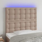 vidaXL Tête de lit à LED Cappuccino 80x5x118/128 cm Similicuir