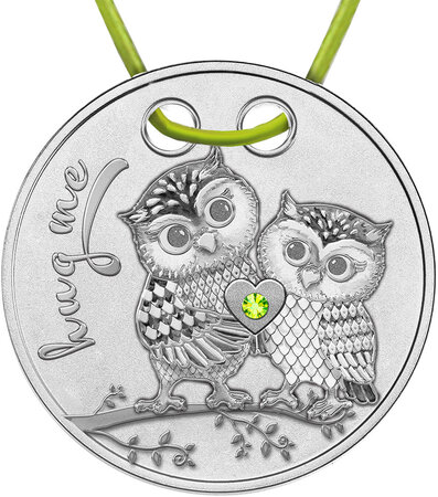 Monnaie en argent 500 francs g 8.8 millésime 2023 hug me owls pendant