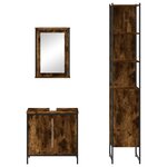 vidaXL Ensemble de meubles de salle de bain 3 Pièces Chêne fumé