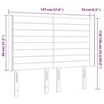 vidaXL Tête de lit à LED Noir 147x16x118/128 cm Velours