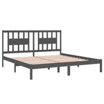 vidaXL Cadre de lit Gris Bois de pin massif 200x200 cm