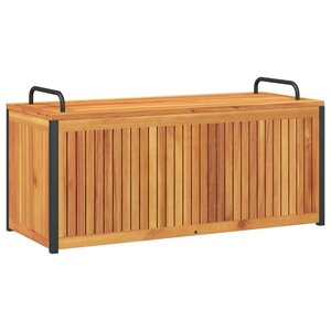 vidaXL Boîte à coussins d'extérieur bois d'acacia solide et acier