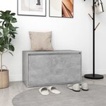 vidaXL Banc d'entrée 80x40x45 cm Gris béton Bois d'ingénierie