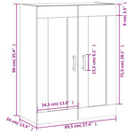 vidaXL Armoire murale blanc 69 5x34x90 cm bois d'ingénierie