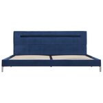 vidaXL Cadre de lit avec LED bleu tissu 180x200 cm