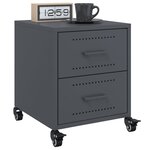 vidaXL Tables de chevet 2 Pièces anthracite 36x39x43 5 cm acier