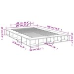 vidaXL Cadre de lit sonoma gris 140x200 cm bois d'ingénierie