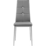 Lot de 6 chaises siège de salon cuisine salle à manger design élégant avec brillant gris 08_0000167