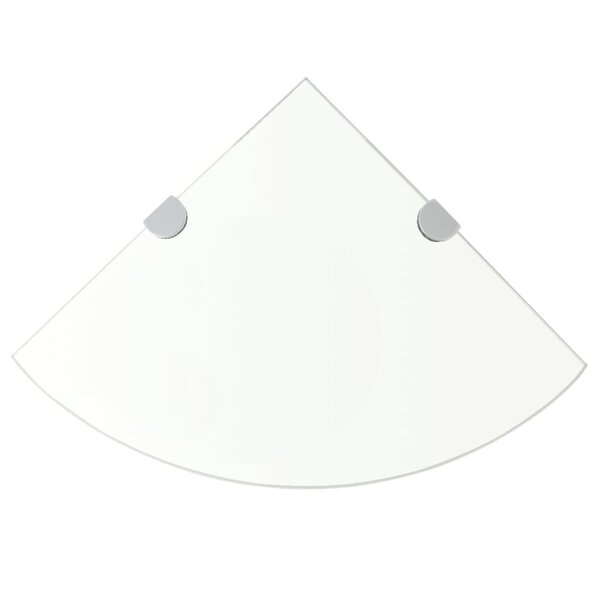 vidaXL Étagères d'angle 2 Pièces et supports Verre Transparent 25x25 cm