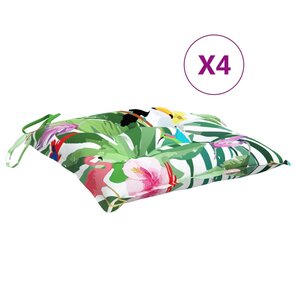 vidaXL Coussins de chaise lot de 4 multicolore 50x50x7 cm tissu oxford