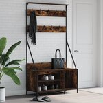 vidaXL Porte-vêtements et rangement des chaussures chêne fumé
