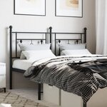 vidaXL Tête de lit métal noir 140 cm