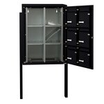 Bloc collectif Leabox  2x3  grade 3  simple face  Extérieur  sur pieds à sceller  Noir 9005 finition brillante
