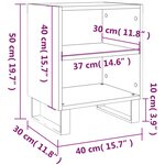 vidaXL Table de chevet sonoma gris 40x30x50 cm bois d'ingénierie