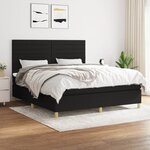 vidaXL Sommier à lattes de lit avec matelas Noir 160x200 cm Tissu