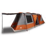 vidaXL Tente de camping tunnel 4 personnes gris et orange imperméable