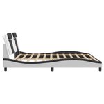vidaXL Cadre de lit avec lumières LED blanc noir 200x200 cm similicuir