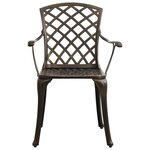 vidaXL Ensemble de bistrot 3 Pièces bronze aluminium coulé