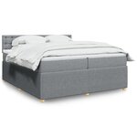 vidaXL Sommier à lattes de lit avec matelas Gris clair 200x200cm Tissu