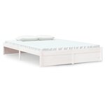 vidaXL Cadre de lit Blanc Bois massif 140x200 cm