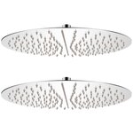 vidaXL Pomme de douche plongeante 2 Pièces Acier inoxydable Ø 40 cm