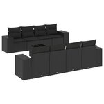vidaXL Salon de jardin 9 Pièces avec coussins noir résine tressée