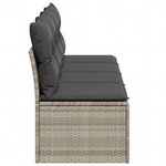 vidaXL Canapé de jardin et coussins 4 places gris clair résine tressée