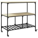 vidaXL Chariot de cuisine chêne sonoma 100x50x95 cm bois d'ingénierie