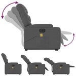 vidaXL Fauteuil inclinable de massage électrique Gris foncé Tissu