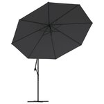 vidaXL Parasol déporté avec mât en aluminium 350 cm Noir