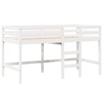 vidaXL Lit superposé et échelle et toit blanc 80x200cm bois pin massif