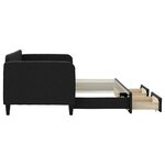 vidaXL Lit de jour avec gigogne et tiroirs noir 80x200 cm tissu