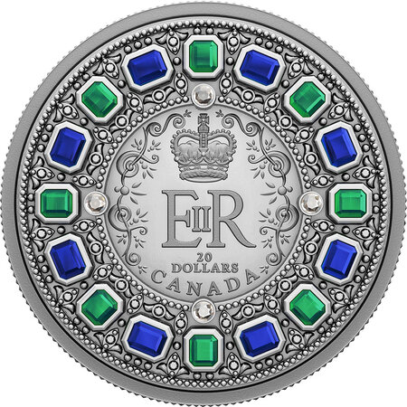 Pièce de monnaie en argent 20 dollars g 31.39 millésime 2022 imperial state crown canada imperial state crown