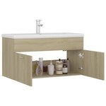 vidaXL Armoire d'évier avec lavabo intégré Chêne sonoma Aggloméré
