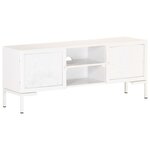 vidaXL Meuble TV Blanc 115x30x46 cm Bois massif de manguier