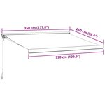 vidaXL Auvent manuel rétractable bordeaux 350x250 cm
