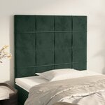 vidaXL Têtes de lit 2 Pièces Vert foncé 90x5x78/88 cm Velours