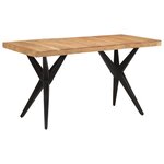 vidaXL Table à dîner noir 140x70x76 cm bois d'acacia solide
